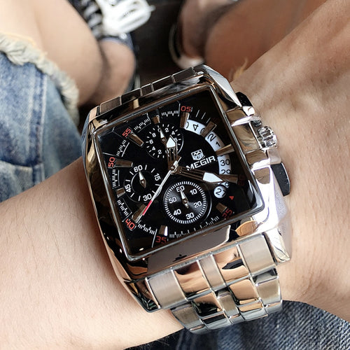 Megır Men's Big Dial Luxury Top Brand Quartz watch
