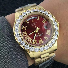 Load image into Gallery viewer, Big Diamond Luxury Brand Gold Stainless Steel Men Watch