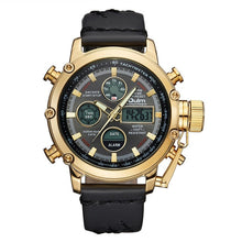Load image into Gallery viewer, Oulm Gold Black Dual Display Male Watch