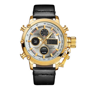 Oulm Gold Black Dual Display Male Watch